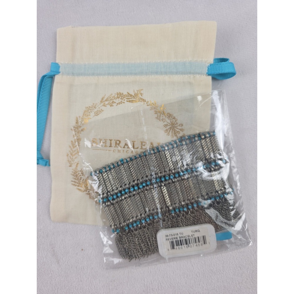 Anthropologie Shiraleah Reverie Silver & Turquoise Southwest Statement Bracelet
